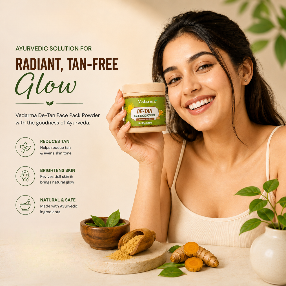 De-Tan Powder -Natural Tan Removal & Glow (50 g)