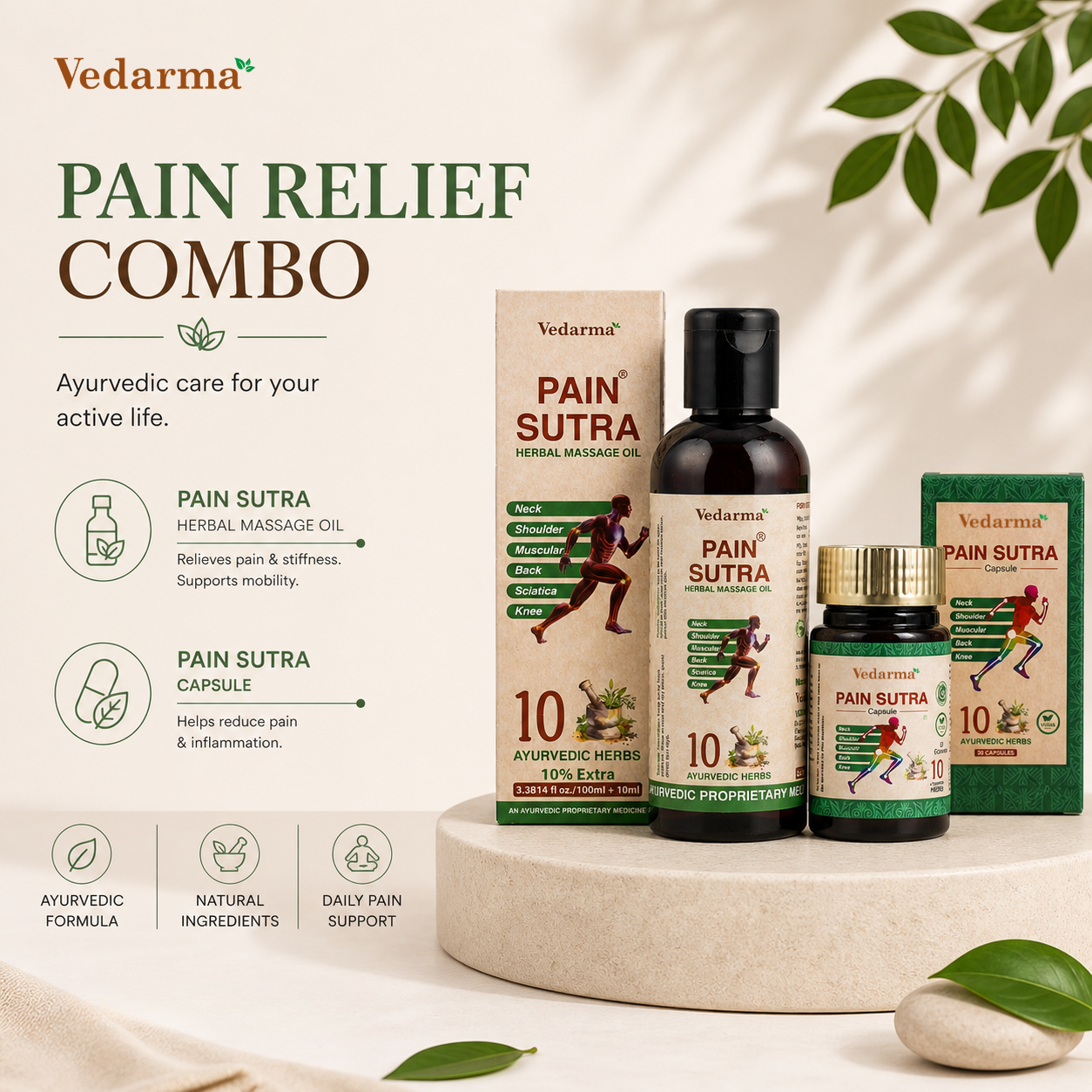 Pain Sutra Oil + Pain Sutra Capsule