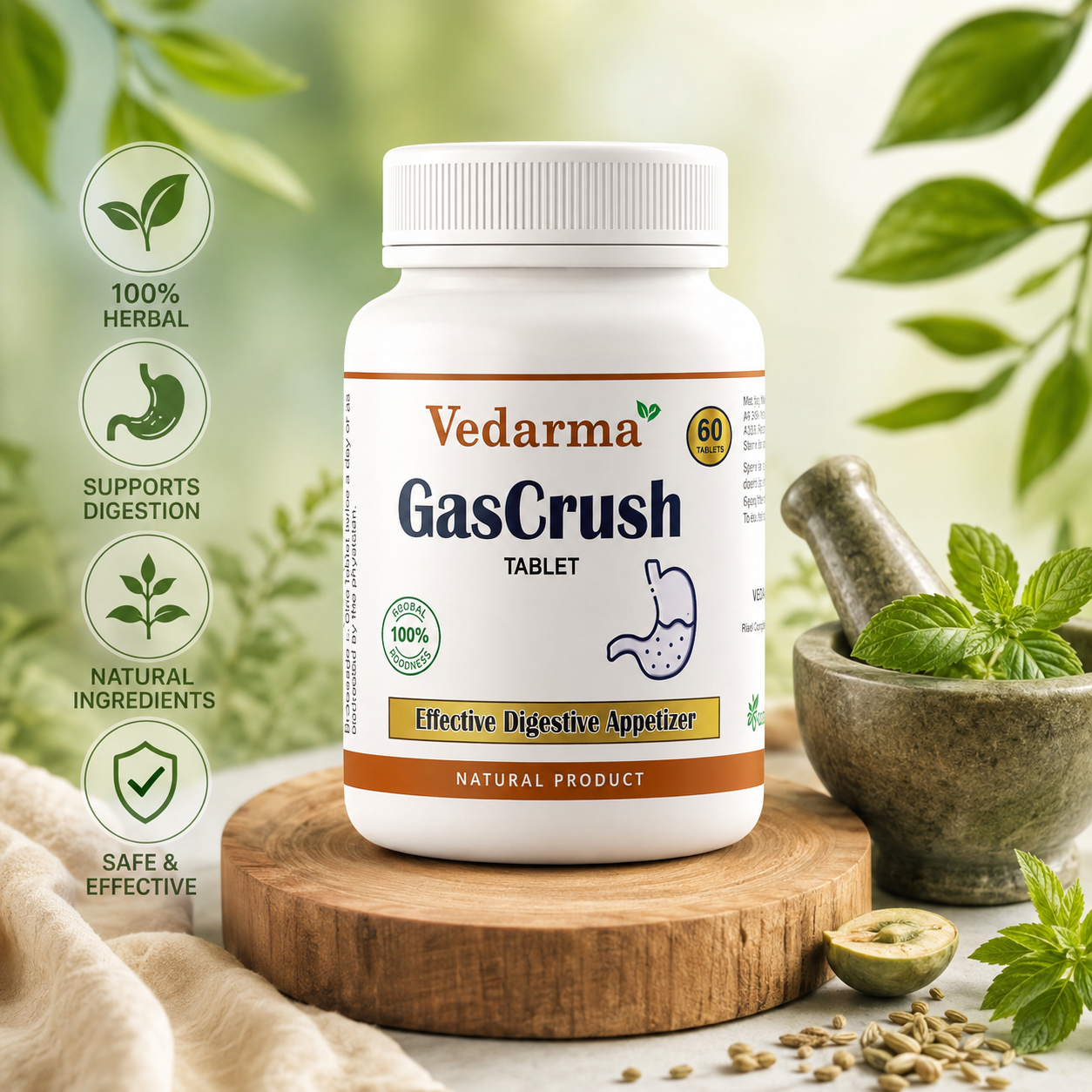 Gascrush Tablets Ayurvedic Medicine For Gas and Acidity