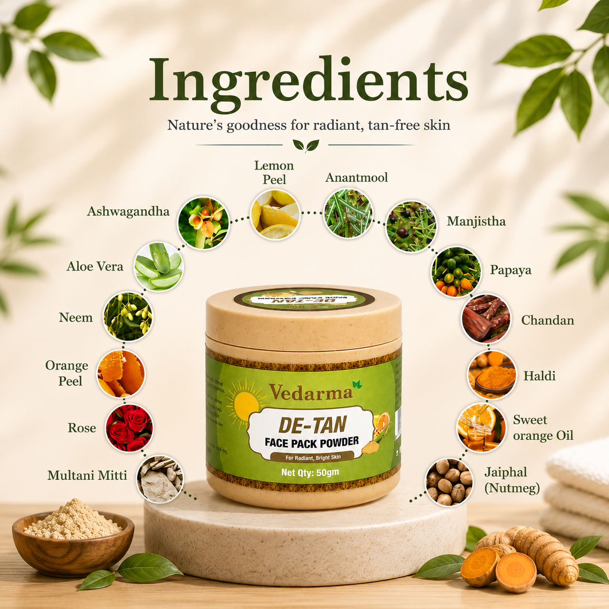 De-Tan Powder -Natural Tan Removal & Glow (50 g)