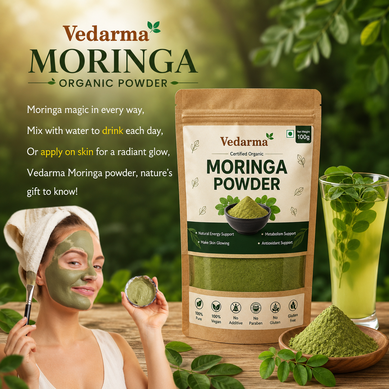 Moringa Powder Natural Boost For Energy Immunity
