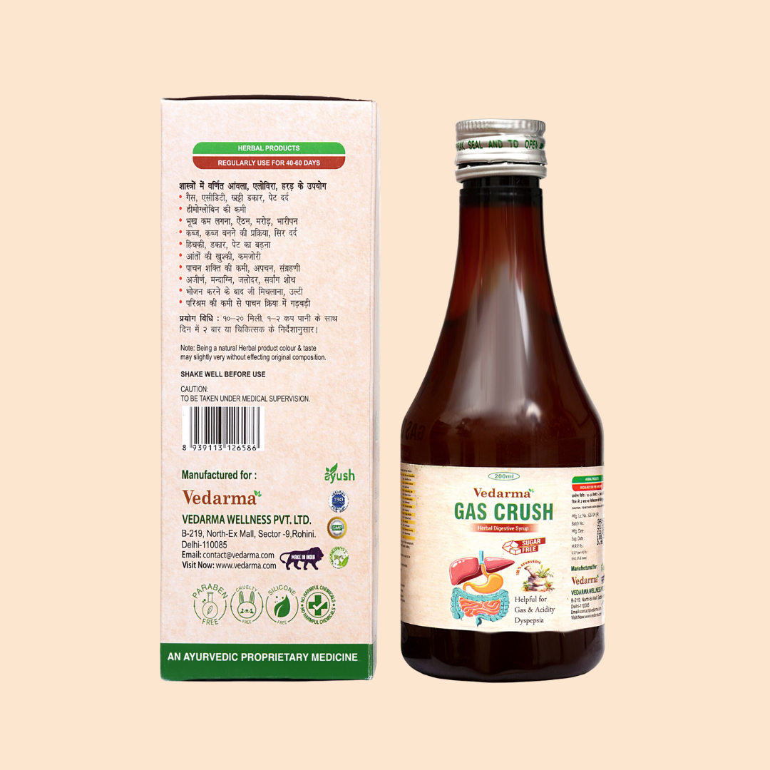 Gas Crush Herbal Syrup For Digestion Gas Acidity Bloating Relief