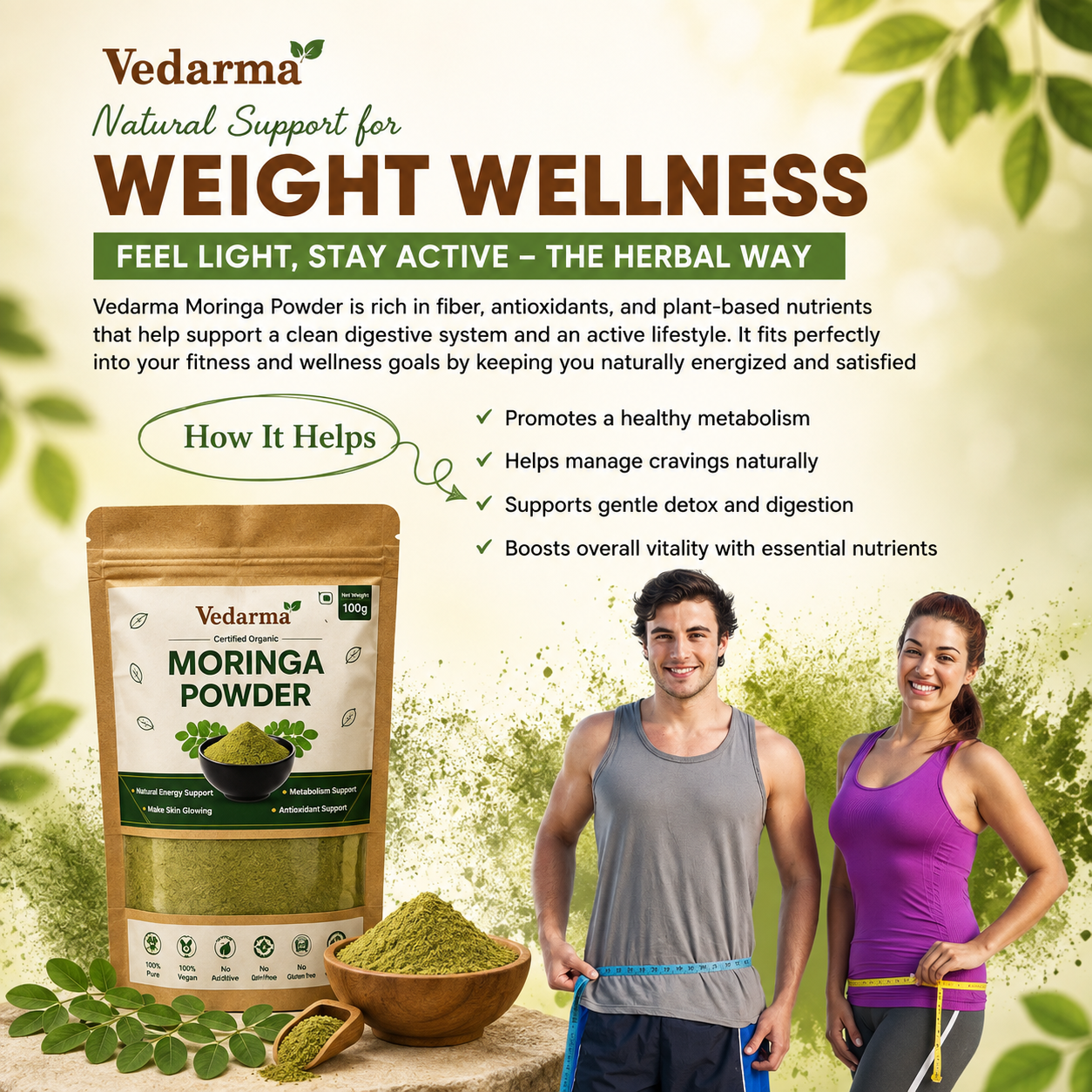 Moringa Powder Natural Boost For Energy Immunity