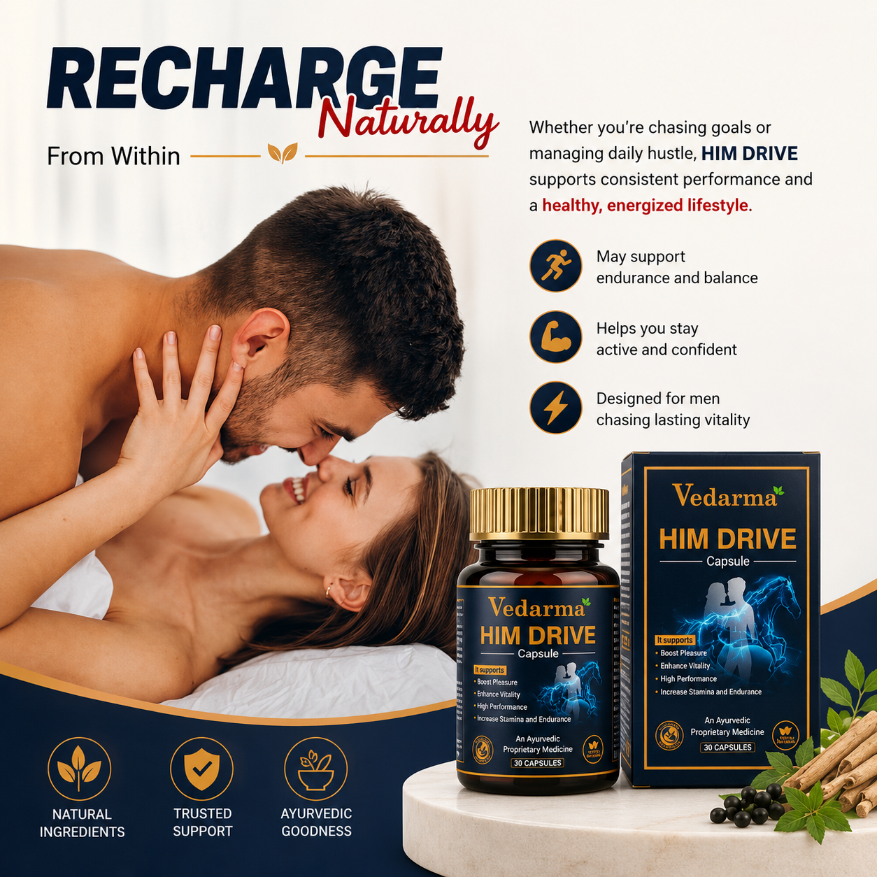Him Drive Capsules for Men – Ayurvedic Wellness Formula to Enhance Vitality