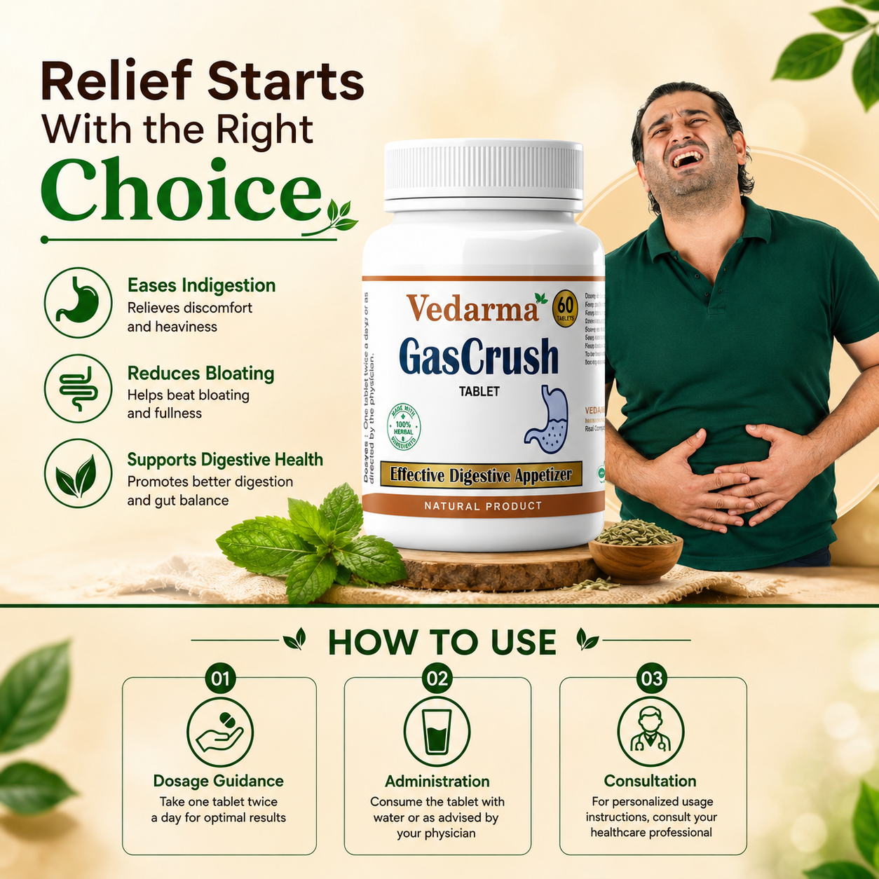 Gascrush Tablets Ayurvedic Medicine For Gas and Acidity