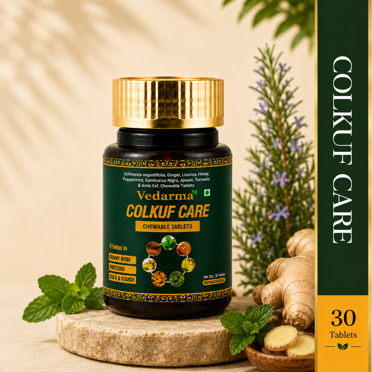 Colkuf Care Chewable Tablets - Relief from Cough and Sore throat
