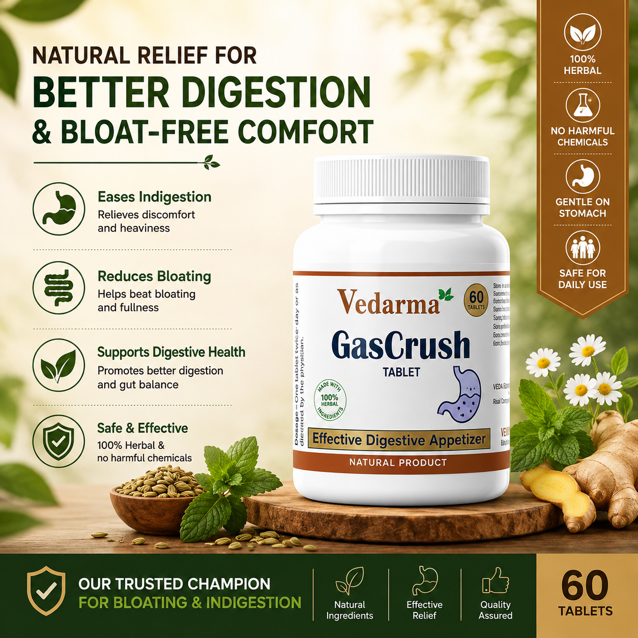 Gascrush Tablets Ayurvedic Medicine For Gas and Acidity