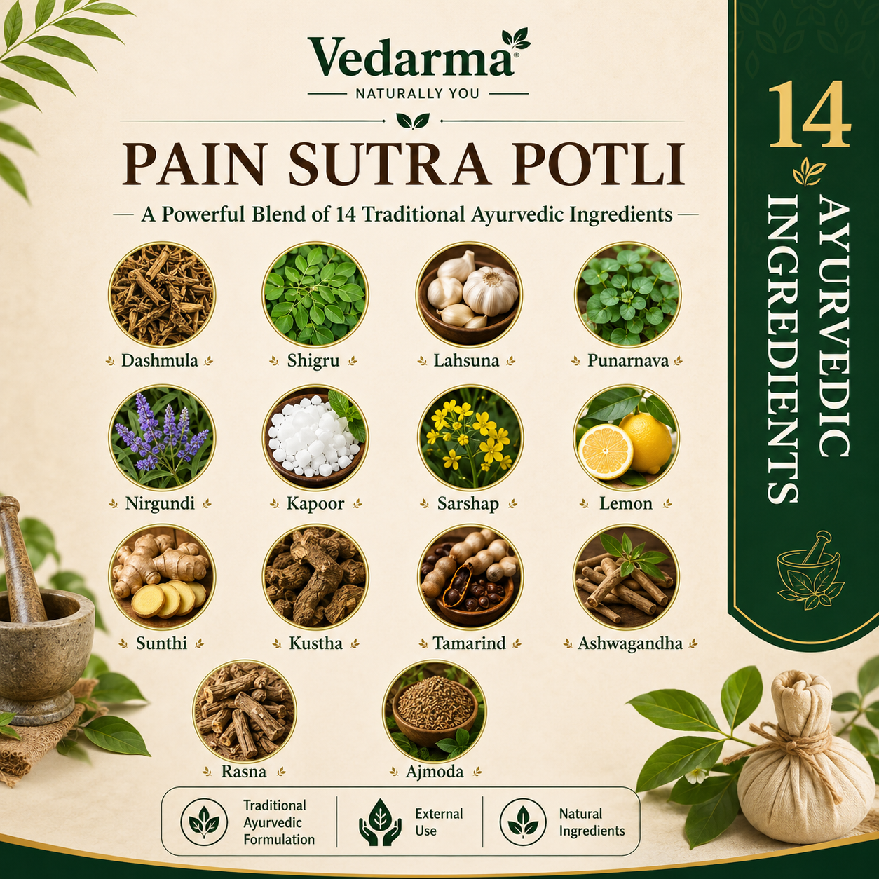 Pain Sutra-Natural Pain Relief Potli Joint Pain, Arthritis Pain, Back Pain