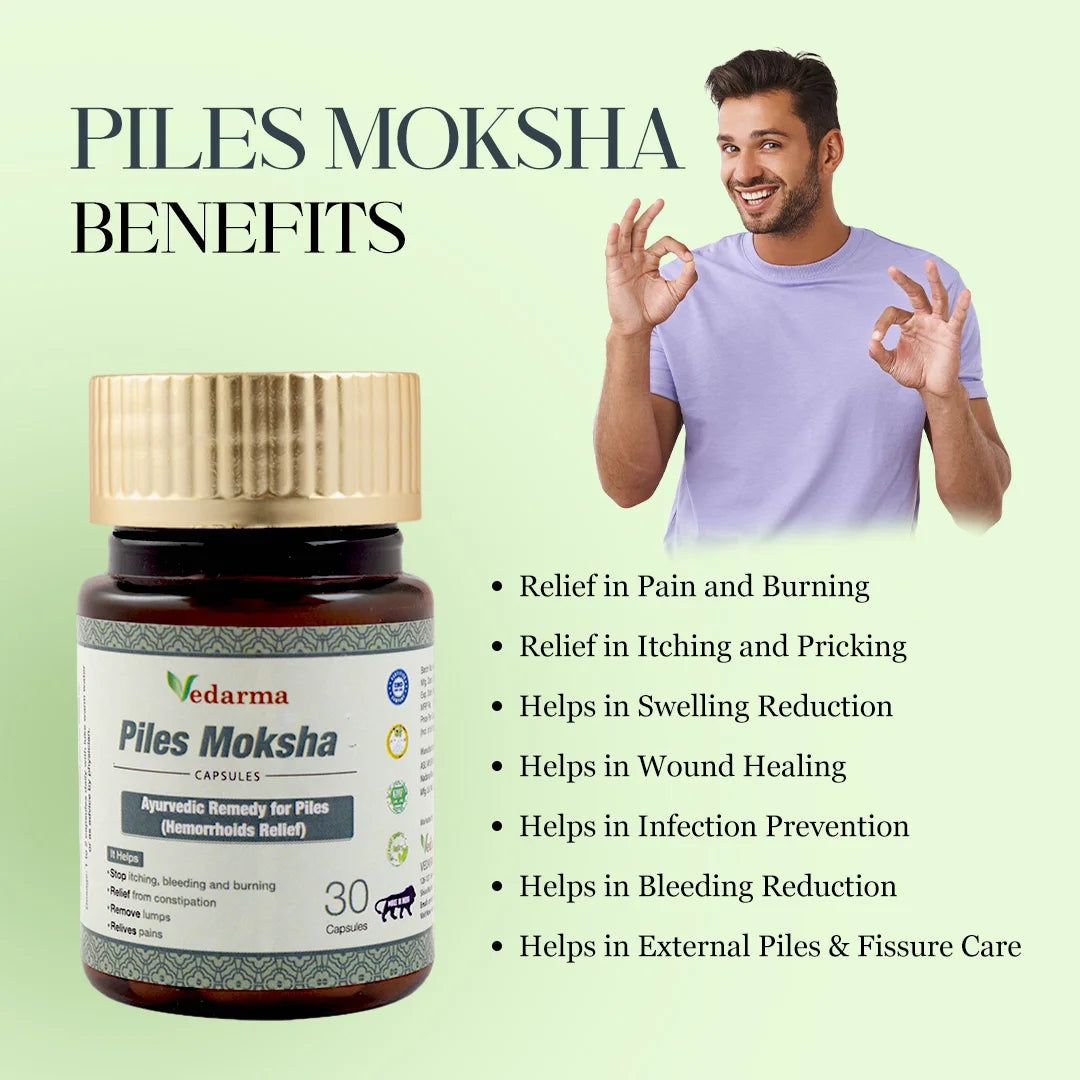 Piles Moksha Capsules Relief from Pain Bleeding Constipation