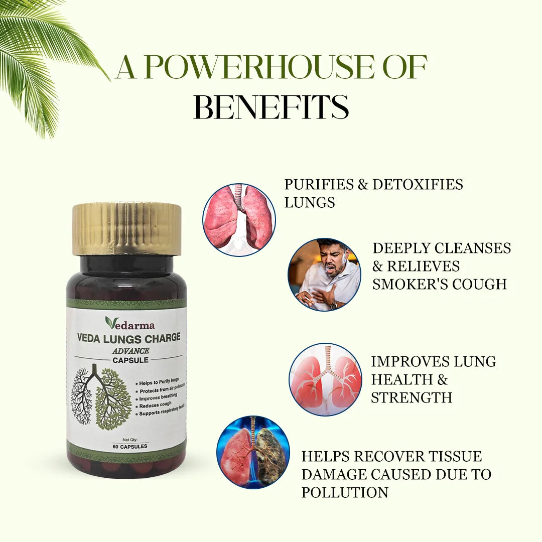 Veda Lungs Charge Lung Detox Ayurvedic Capsules