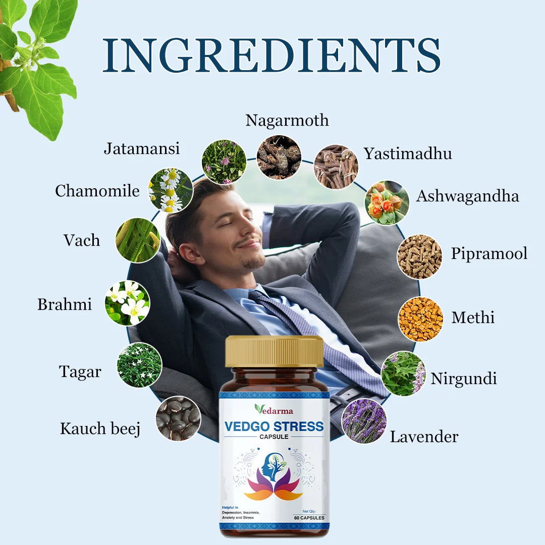 Vedgo Stress Capsule Ayurvedic Medicine For Stress and Anxiety
