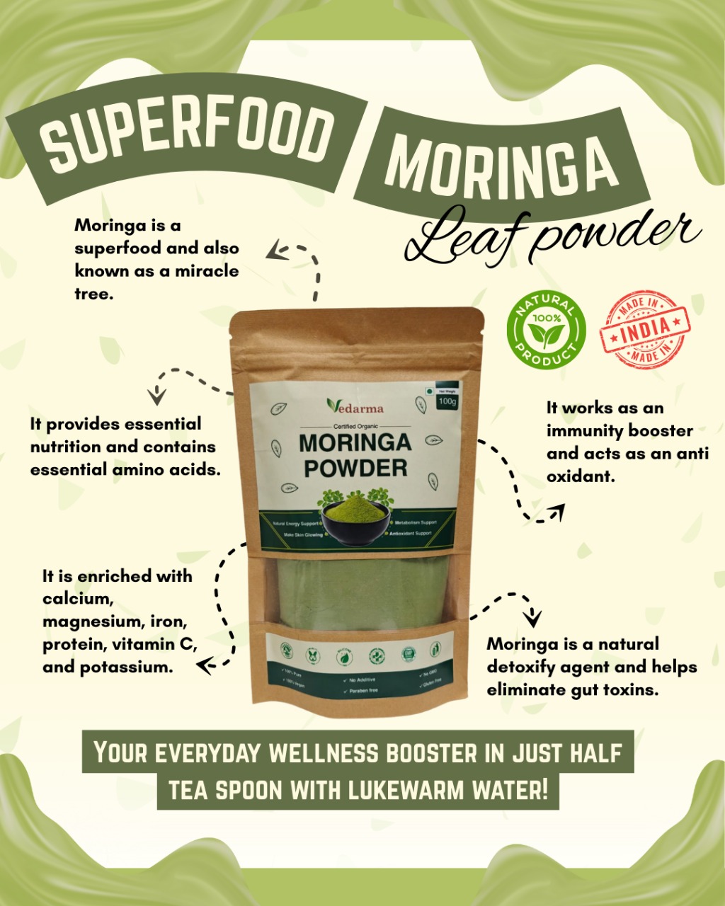 Know About Moringa Powder Natural Green Superfood